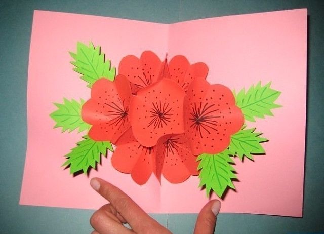 Как сделать объемную 3D открытку с пышными цветами