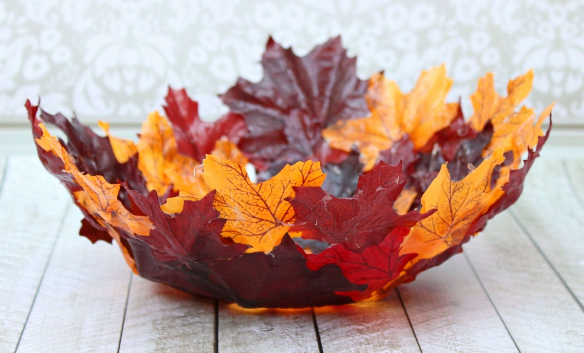 Осенние поделки: ваза из листьев 🚩 Hand-made